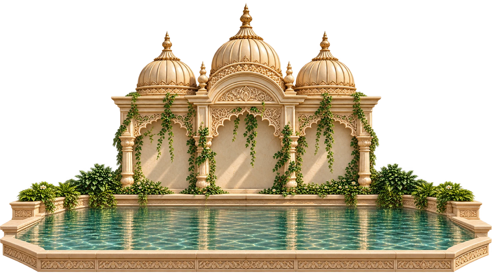 Haveli Domes and Pond